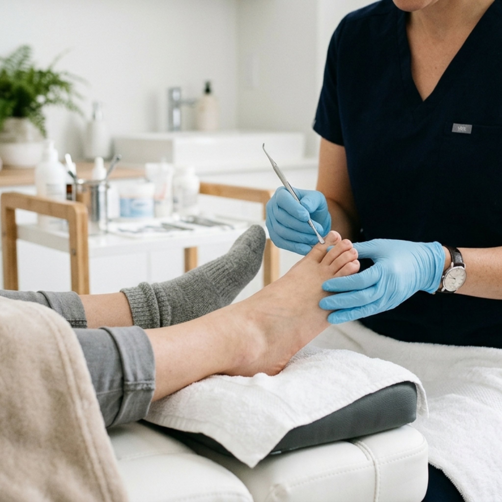 A calm, comfortable setting for routine foot and nail care